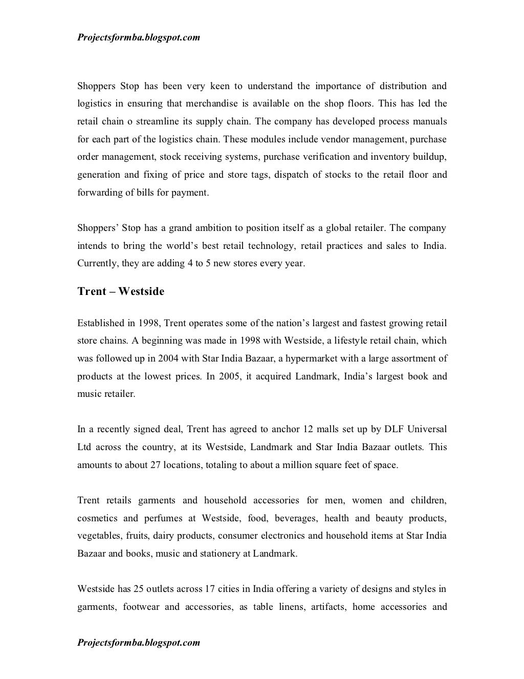 dissertation on retail industry during recession