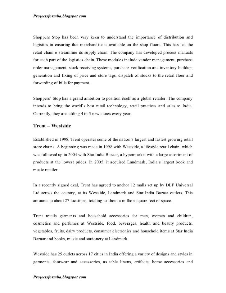 Dissertation on retail industry