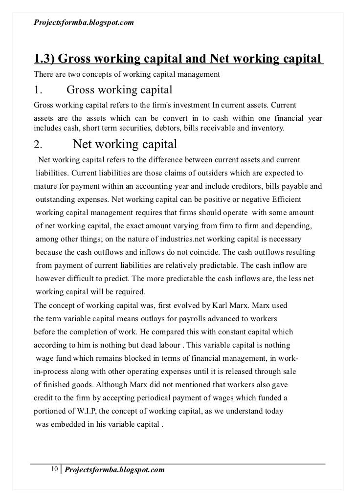 Phd thesis on working capital management