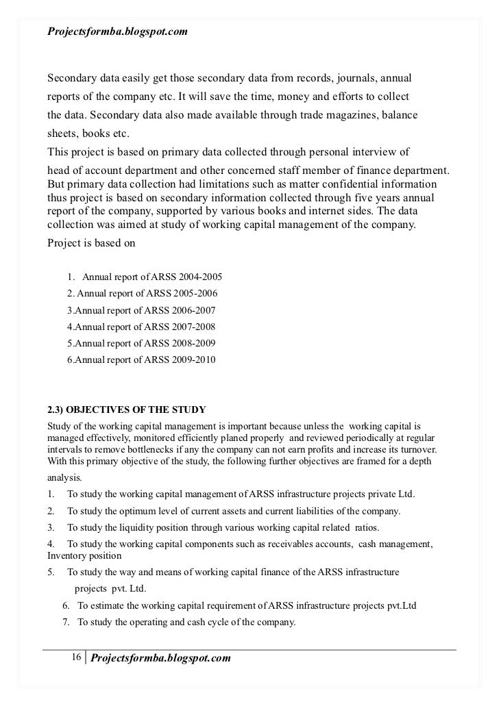 Dissertation on working capital management