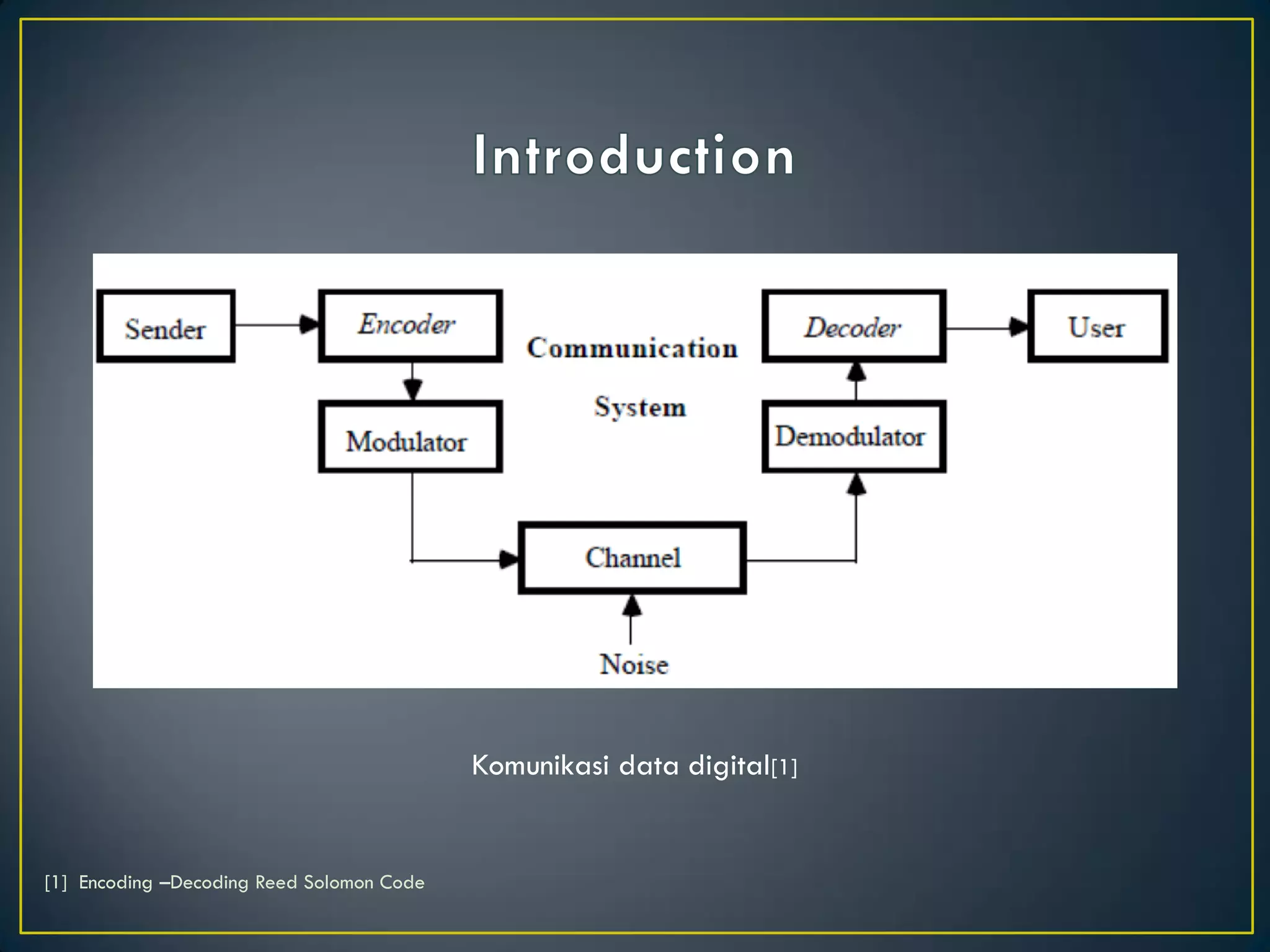 [1] Encoding –Decoding Reed Solomon Code 
Komunikasi data digital[1]  