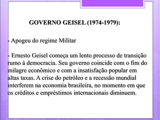 A Ditadura Militar no Brasil | PPTX