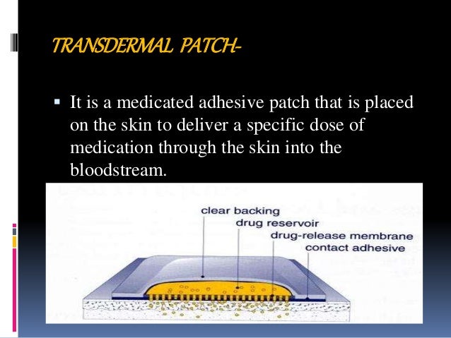 How Does The Drug Patch Work Transdermal Patches Of Drug Delivery System