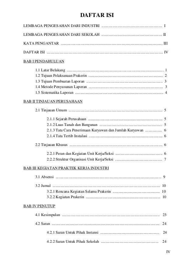 Contoh Daftar Isi Laporan Pkl Mahasiswa - Toast Nuances