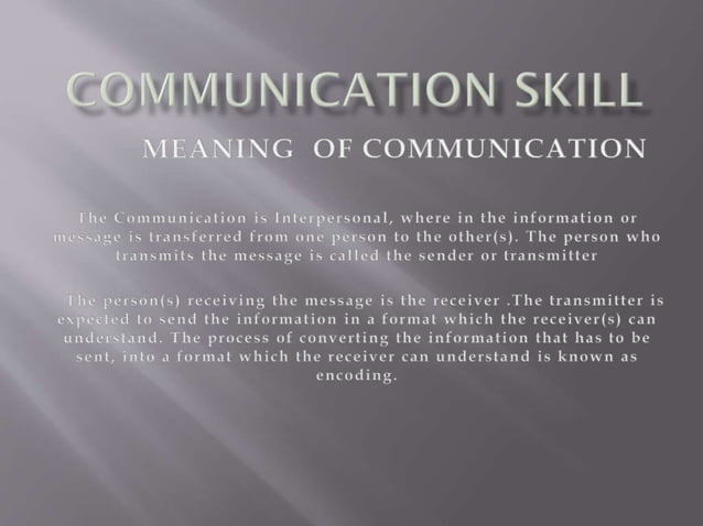 communication skill | PPT