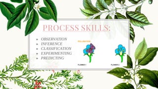 PROCESS SKILLS:
» OBSERVATION
» INFERENCE
» CLASSIFICATION
» EXPERIMENTING
» PREDICTING
 