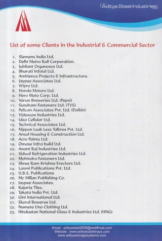 Aditya Steel Industries, Ghaziabad, Steel Shelves