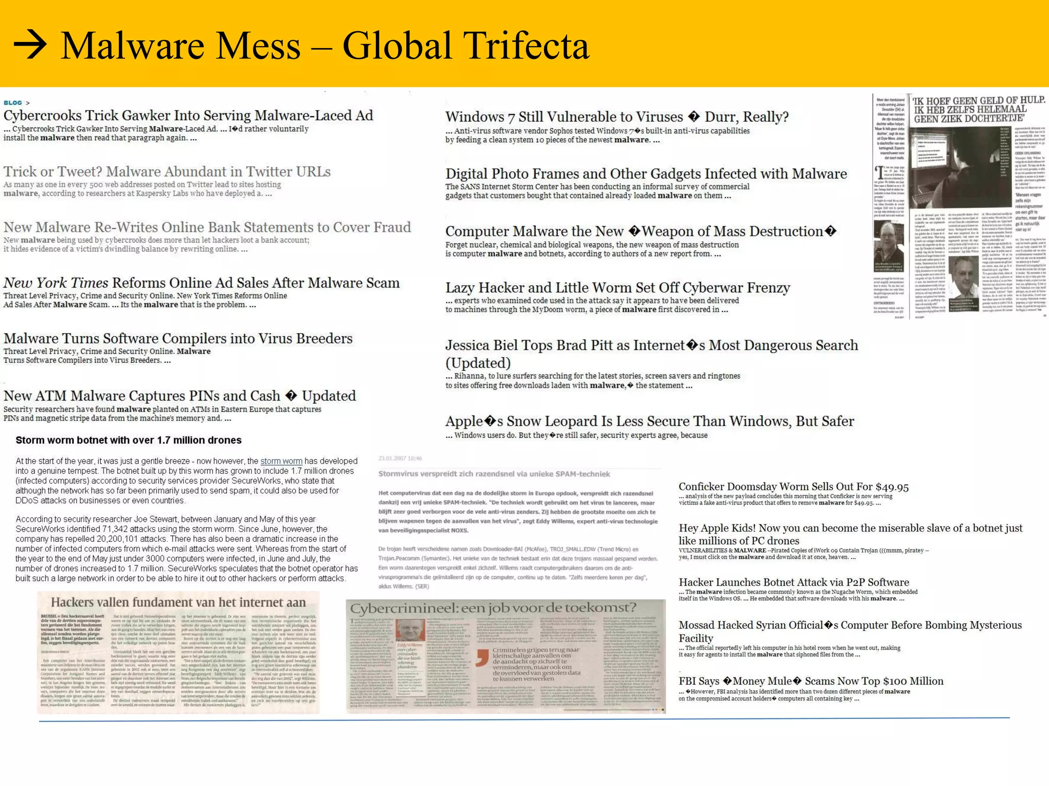  Malware Mess – Global Trifecta
 