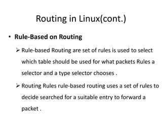 IP routing in linux | PPT
