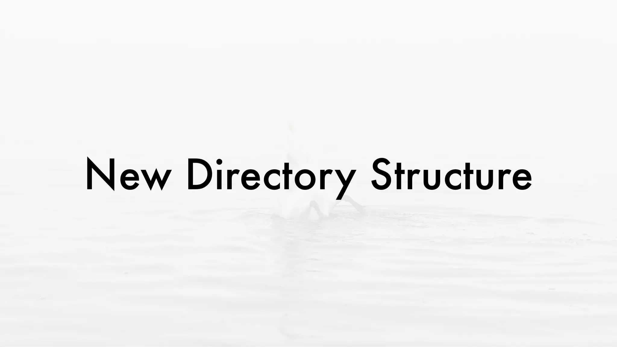 New Directory Structure
 