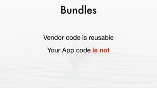 Bundles
Vendor code is reusable

Your App code is not

 
