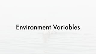 Environment Variables
 