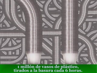 1 millón de vasos de plástico, tirados a la basura cada 6 horas. 