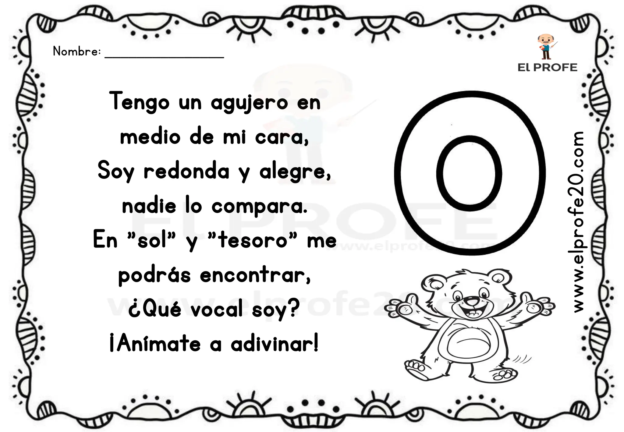 Adivinanzas de vocales para niños de primer grado | PDF | Contemporary ...