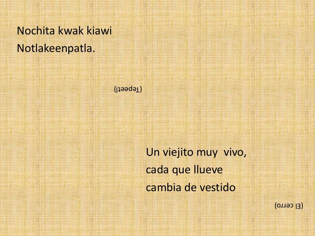 Adivinanzas en lengua nahua