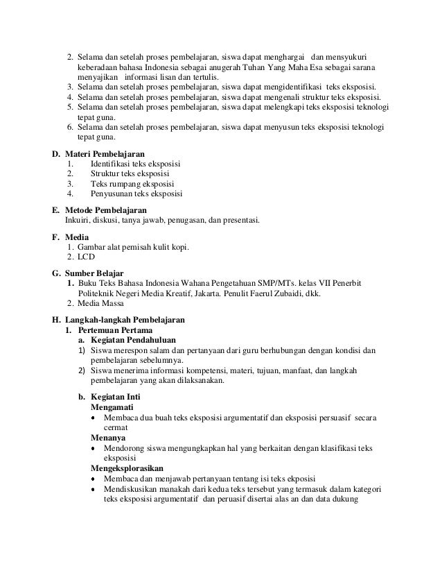 Rpp Bahasa Indonesia Lingkungan