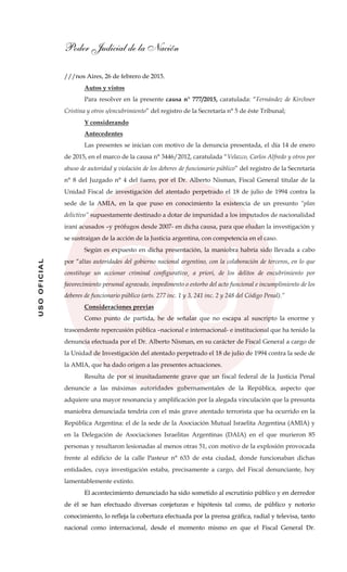 Poder Judicial de la Nación
USOOFICIAL
///nos Aires, 26 de febrero de 2015.
Autos y vistos
Para resolver en la presente ca...