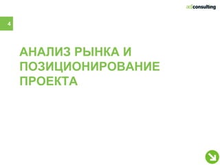 4




    АНАЛИЗ РЫНКА И
    ПОЗИЦИОНИРОВАНИЕ
    ПРОЕКТА
 