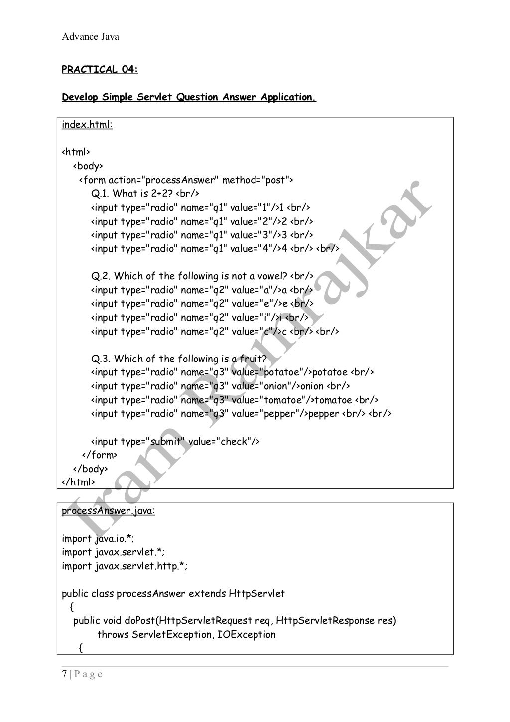 Ad java prac sol set