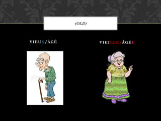 VIEUX/ÂGÉ VIEILLE/ÂGÉE
(OLD)
 