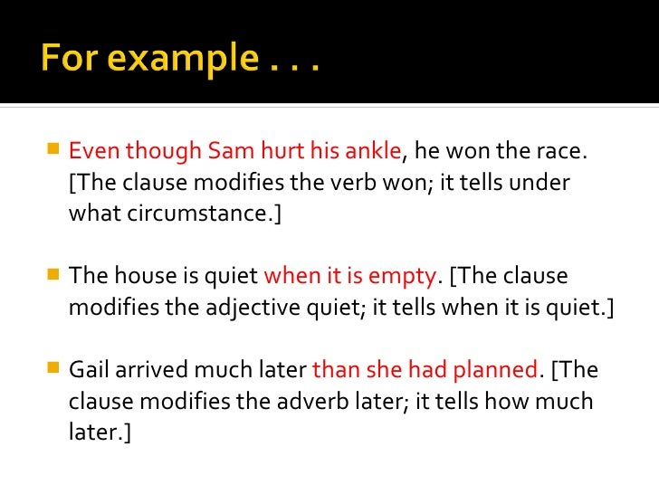 Adjective adverb clauses