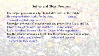 Adjective, Adverb, and Pronoun Rules and Guideline