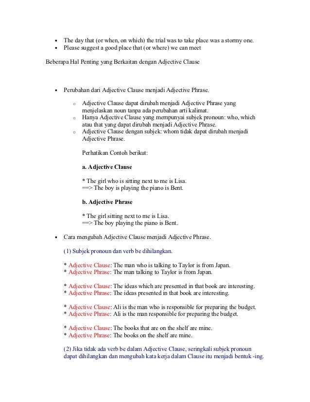 Contoh Kalimat Whom Adjective Clause GRasmi