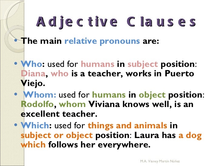 Adjective Clauses and Relative Pronouns