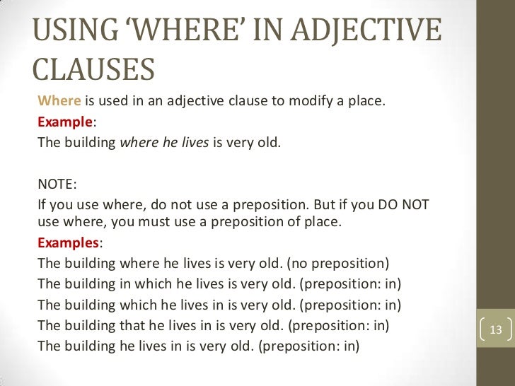 Adjective Clauses