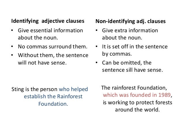 Adjective clauses