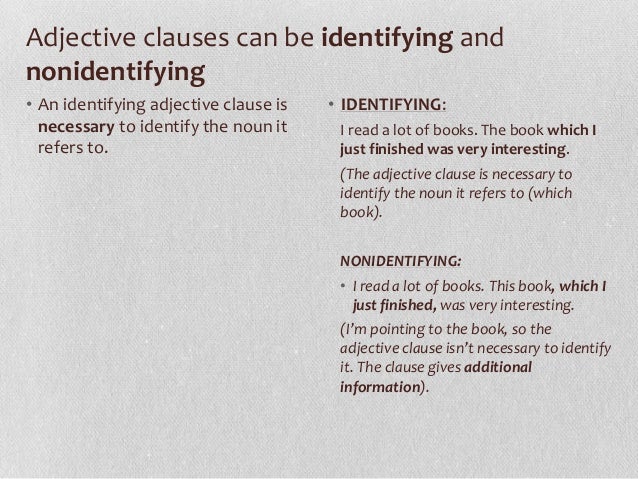 Adjective clauses with subject relative pronouns