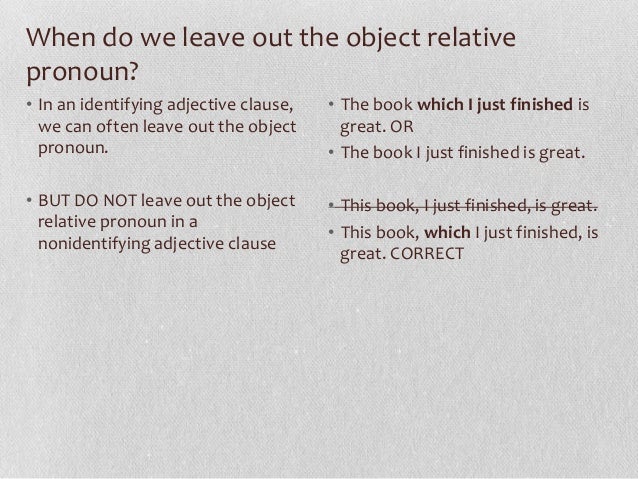 Adjective clauses with subject relative pronouns