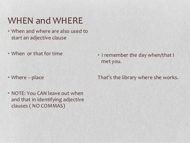 Adjective clauses with subject relative pronouns