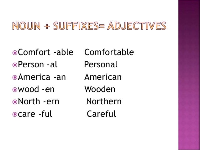 Adjective Derivation