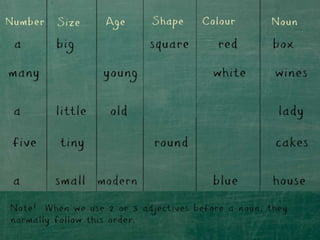 Adjective Order in English | PPTX