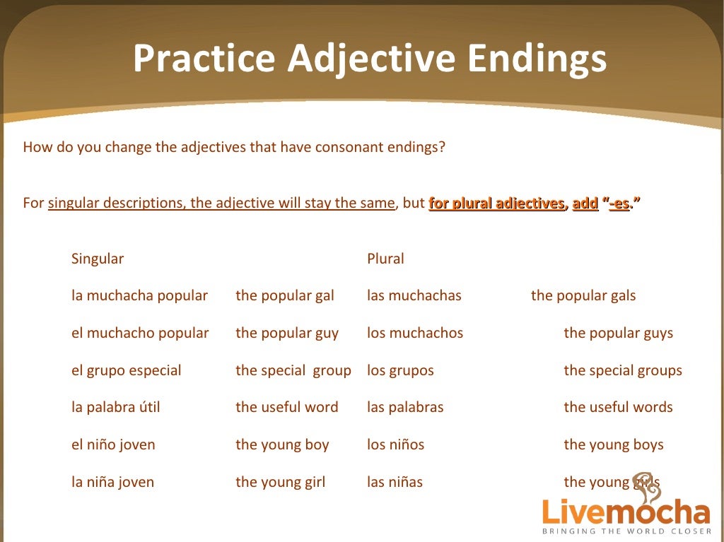 Spanish Adjectives