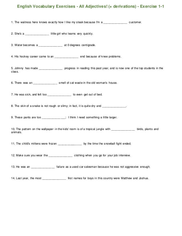 Adjectives 1 - student