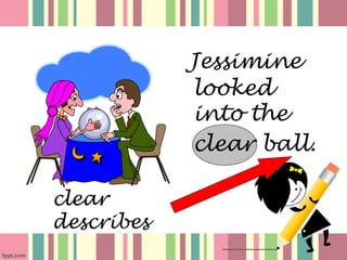 Jessimine
            looked
            into the
            clear ball.

clear
describes
 
