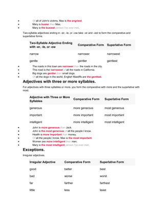 FACTS ABOUT ADJECTIVES | DOC