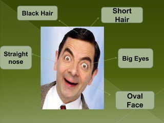 Short
Hair
Black Hair
Big Eyes
Straight
nose
Oval
Face
 