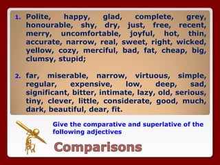 Sadly Comparative Adjectives | PPS