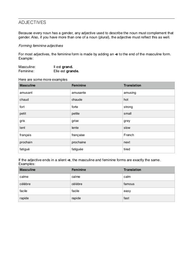 french-worksheet-adjectives