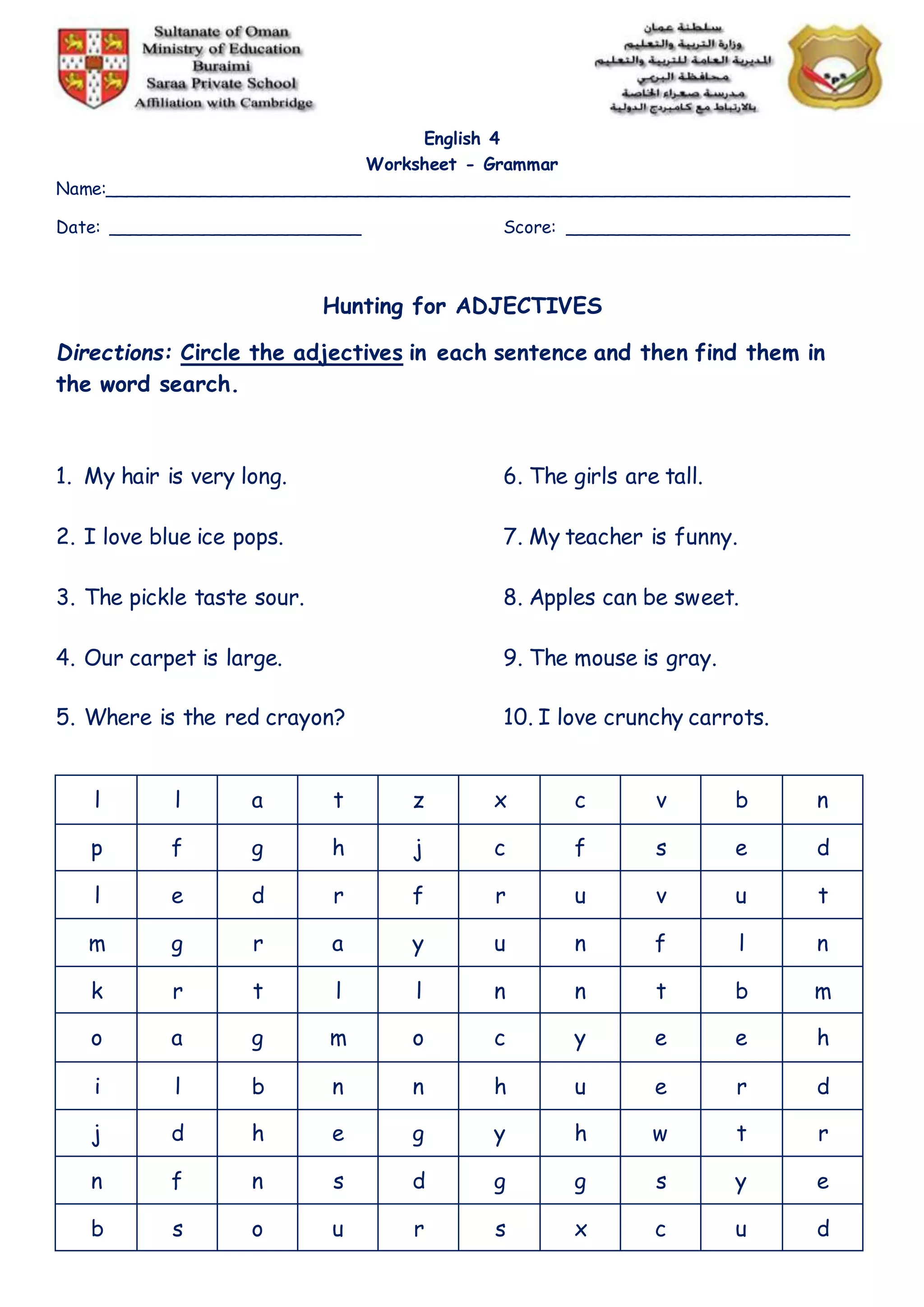 42 Adjectives Worksheet For Grade 4 Pdf Adjective Worksheet 2nd