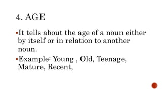 Age Example Words Adjectives | PPTX