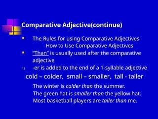 adjectives definition and examples.ppttttttttttttttttttttttttttt | PPT
