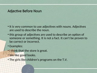 ENGLISH 6 GRADE 5 POWERPOINT ONAdjectives.ppt