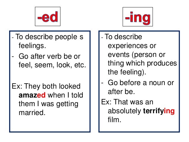 Adjectives -ed and -ing