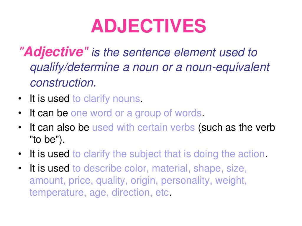 Adjectives ppt