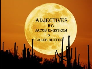 Adjectives By: Jacob Engstrom & Caleb Hunter 