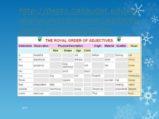 http://depts.gallaudet.edu/en
glishworks/grammar/partsofs
peech.html#adjectives
pkrish
 